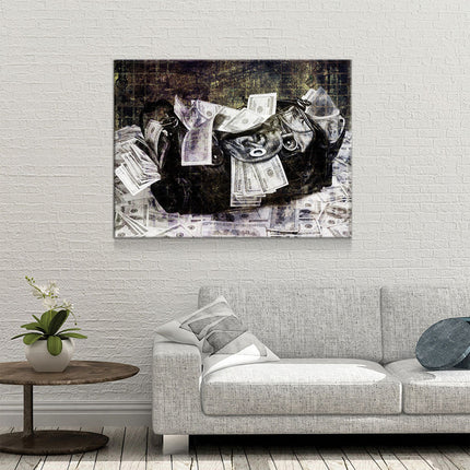 Secure The Money Bag Motivational Canvas Wall Art