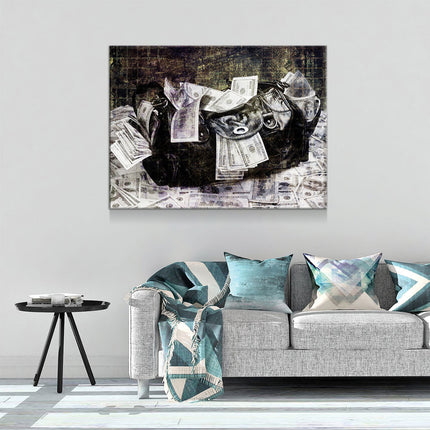 Secure The Money Bag Motivational Canvas Wall Art