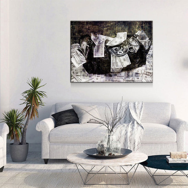 Secure The Money Bag Motivational Canvas Wall Art