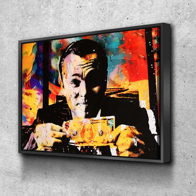 Wolf Of Wall Street Money Talks Abstract Canvas Wall Art, Invincible Wolf Wall Street