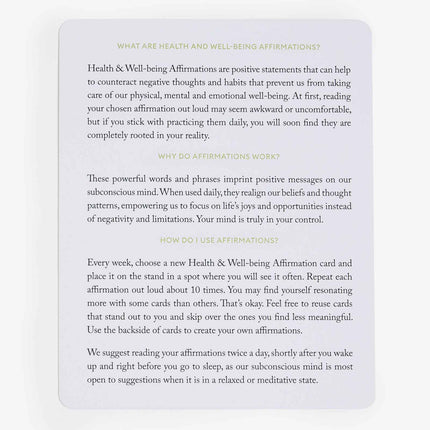 Mindful Affirmations for Health & Wellbeing