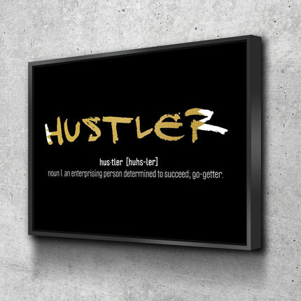 Hustler Definition Canvas Wall Art, Motivational Wall Decor, Hustler Art, Office Art, Success Quotes, Hustle.