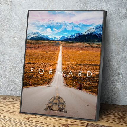 Forward Canvas Wall Art, Motivational Wall Art, Inspirational Decor, Office Art, Home Office Decor, Turtle Art
