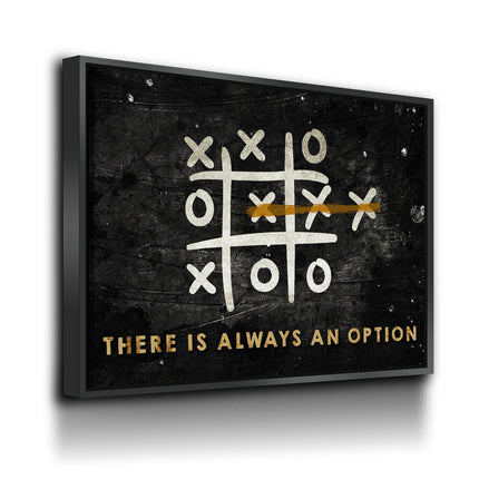 There Is Always An Option Canvas Wall Art, Think Outside The Box, Tic Tac Toe, Motivational Quote, Motivational Decor, Office Art