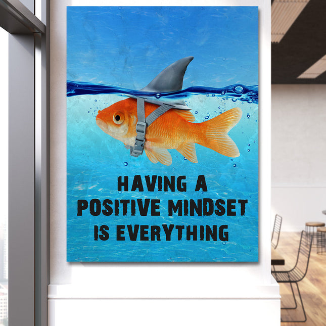 Having A Positive Mindset Is Everything Canvas Wall Art, Motivational Decor, Office Decor, Motivational Quotes, Motivational Art