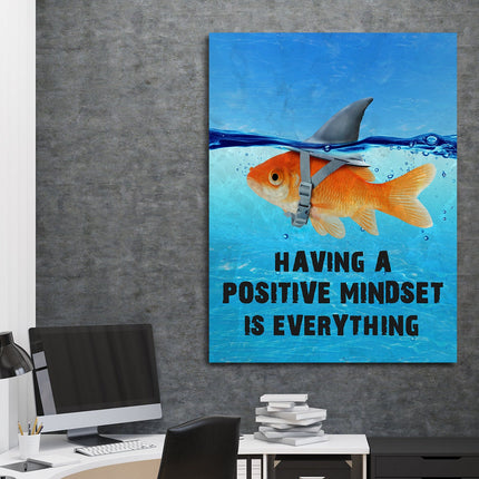 Having A Positive Mindset Is Everything Canvas Wall Art, Motivational Decor, Office Decor, Motivational Quotes, Motivational Art