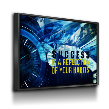 Your Success Is A Reflection Of Your Habits Canvas Wall Art, Motivational Quote Print, Motivational Decor, Success Quote