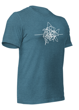 Blue Disgruntled Entrepreneur T-Shirt with abstract design, ideal entrepreneur apparel for those embracing the hustle.