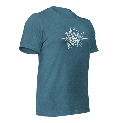 Blue Disgruntled Entrepreneur T-Shirt with abstract design, ideal entrepreneur apparel for those embracing the hustle.