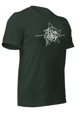 Disgruntled Entrepreneur T-Shirt in dark green with abstract white design, perfect for entrepreneurship and hustle.