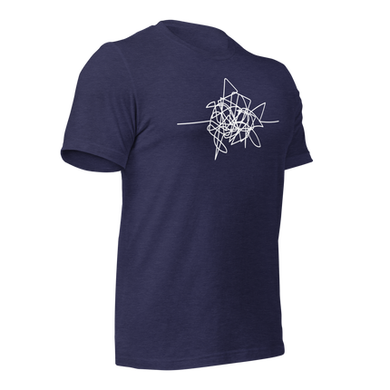 Disgruntled Entrepreneur T-Shirt in navy blue, featuring a unique abstract design. Ideal entrepreneur apparel for the hustle.
