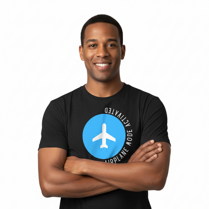 Airplane Mode Activated T-Shirt Product Mockup