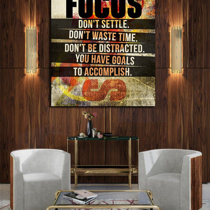 Focus Don't Settle You Have Goals To Accomplish Canvas Wall Art