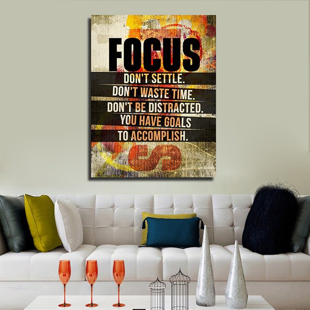 Focus Don't Settle You Have Goals To Accomplish Canvas Wall Art