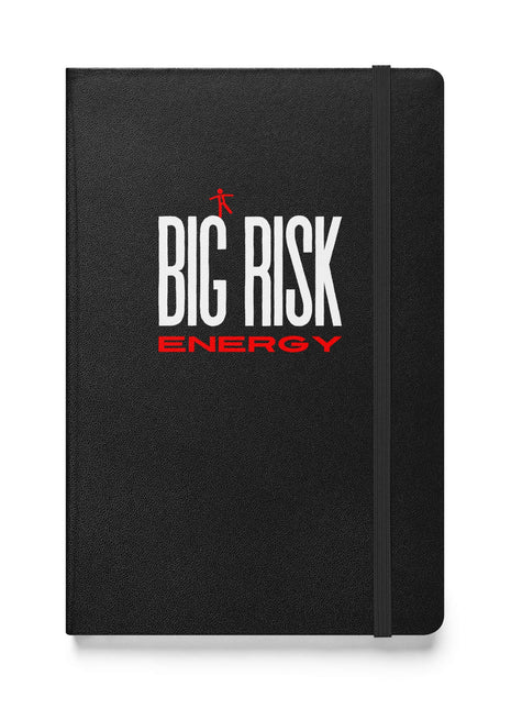 Big Risk Energy Notebook with bold cover design and elastic closure, perfect for visionaries and creative brainstorming.