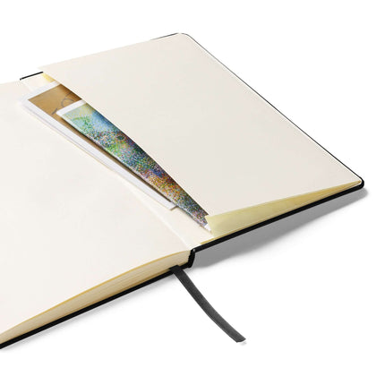 Open Entrepreneur Notebook - Little Book of BIG Ideas showing expandable inner pocket and ribbon marker.