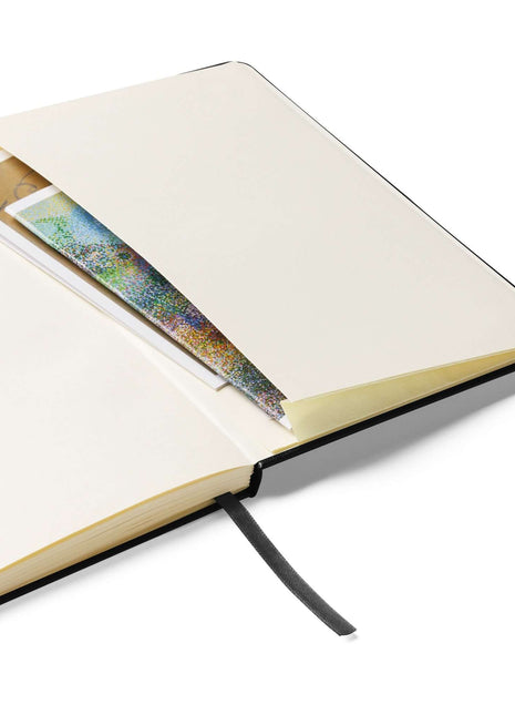 Open Entrepreneur Notebook - Little Book of BIG Ideas showing expandable inner pocket and ribbon marker.