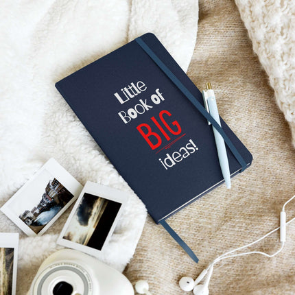 Entrepreneur Notebook - Little Book of BIG Ideas on a cozy surface with a pen, perfect for capturing big ideas.