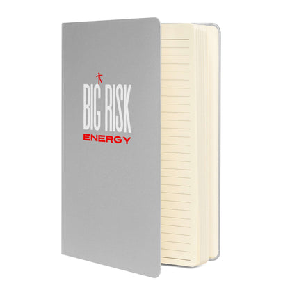 Big Risk Energy Notebook – Bold Journal for Visionaries featuring a sleek gray cover and lined pages for bold ideas.