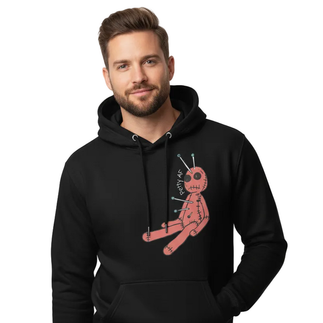 Petty AF Voodoo Doll Hoodie Product Mockup