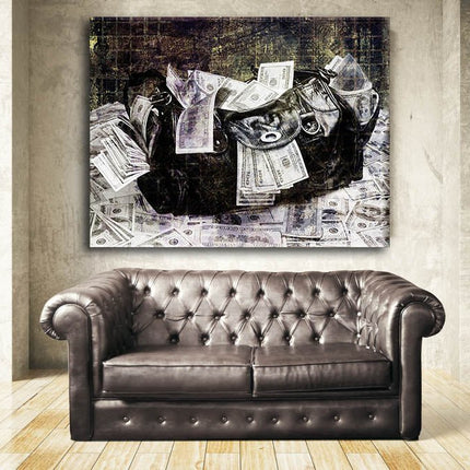 Secure The Money Bag Motivational Canvas Wall Art