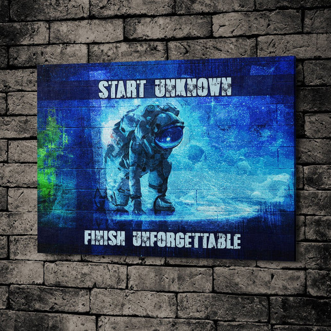 Start Unknown Finish Unforgettable Abstract Canvas Wall Art
