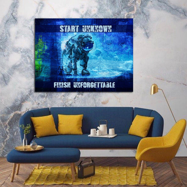 Start Unknown Finish Unforgettable Abstract Canvas Wall Art