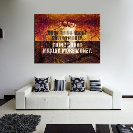 Think About Making More Money Canvas Wall Art, Motivational Quote Decor