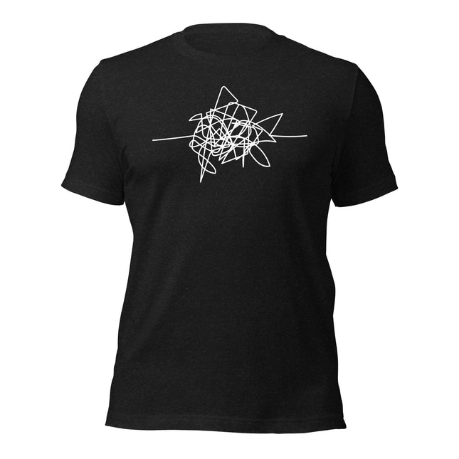 Disgruntled Entrepreneur T-Shirt in black with abstract white design, perfect entrepreneur apparel for hustle-driven individuals.