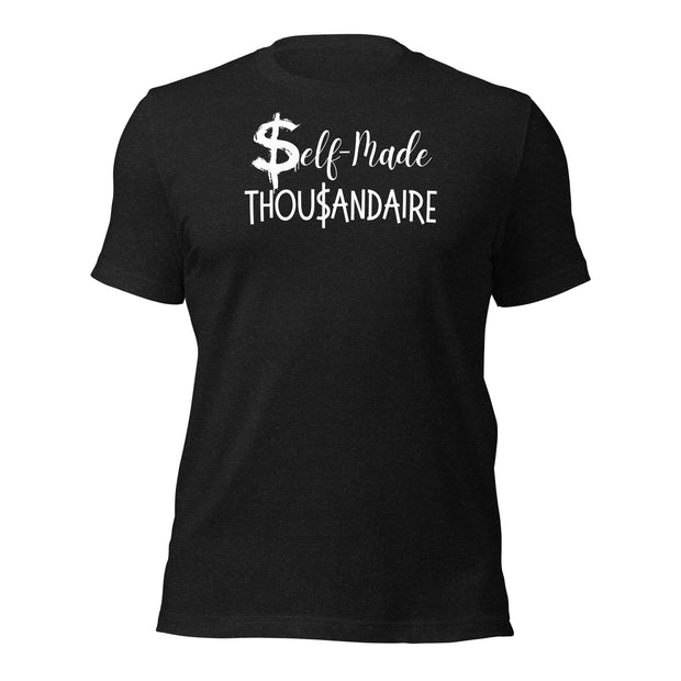 Self-Made Thousandaire T-Shirt | Entrepreneurs on the Rise - black shirt with dollar sign design.