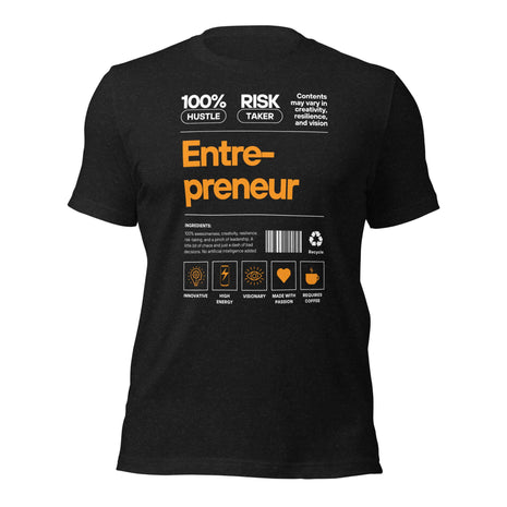 Entrepreneur Label T-Shirt – Premium Comfort for Driven Founders, black tee with unique graphic design.