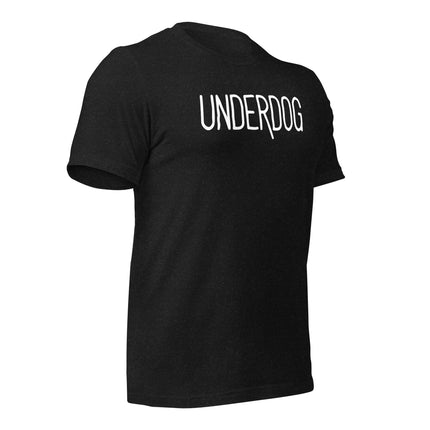Underdog T-Shirt in black, symbolizing resilience and the entrepreneurial spirit, perfect for hustlers and startup founders.