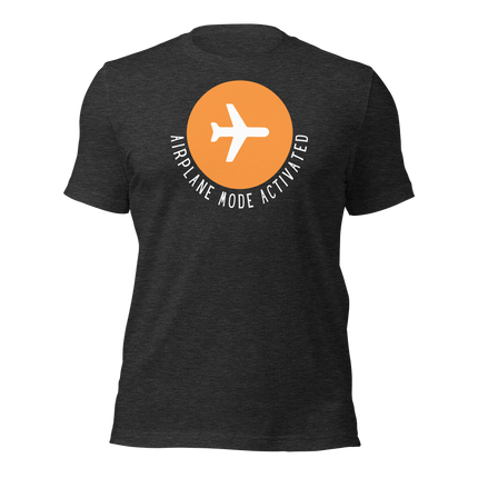 Airplane Mode Activated T-Shirt – In Vacay Mode design featuring an airplane icon and bold text.