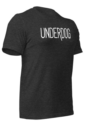 Underdog T-Shirt in black, showcasing 'UNDERDOG' lettering perfect for entrepreneurs and hustlers.