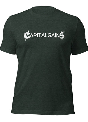 Capital Gains T-Shirt for entrepreneurs made of 100% cotton, perfect fit for showcasing hustle in style.