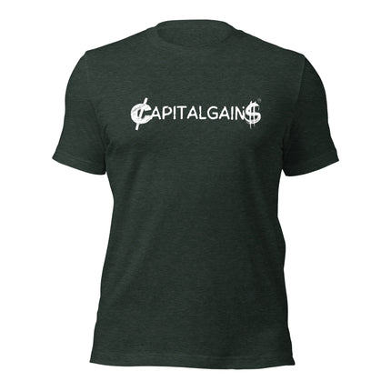 Capital Gains T-Shirt for entrepreneurs made of 100% cotton, perfect fit for showcasing hustle in style.