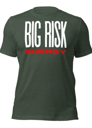 Big Risk Energy T-Shirt for entrepreneurs, showcasing bold lettering in a stylish design.