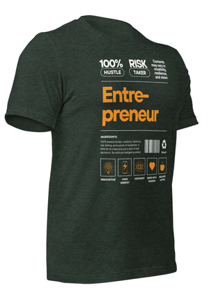 Entrepreneur Label T-Shirt – Premium Comfort for Driven Founders, featuring motivational design on a dark background.