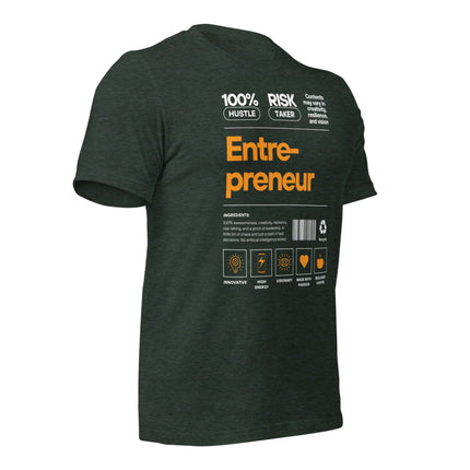 Entrepreneur Label T-Shirt – Premium Comfort for Driven Founders, featuring motivational design on a dark background.