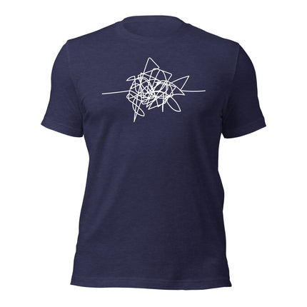Disgruntled Entrepreneur T-Shirt in navy, showcasing a unique abstract design for entrepreneur apparel.