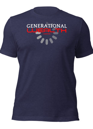 Generational Wealth Loading T-Shirt in navy, designed for entrepreneurs focused on building a lasting financial legacy.