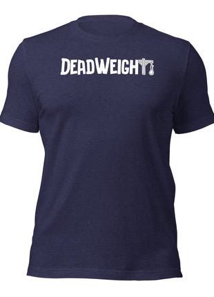 DeadWeight T-Shirt in navy blue for entrepreneurs, combining style with a motivational message.
