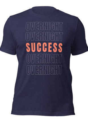 Overnight Success Is a Myth T-Shirt for hustlers, featuring bold text design, made from soft, lightweight cotton.