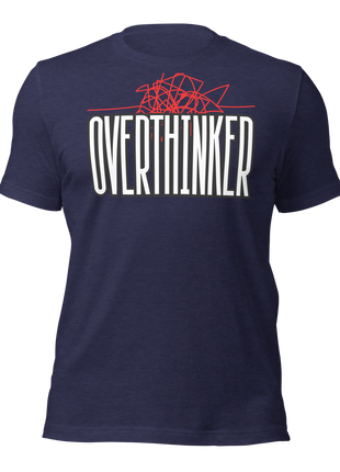 OverThinker T-Shirt in navy with bold lettering, perfect entrepreneur apparel for creative thinkers.