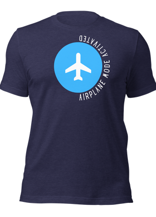 Airplane Mode Activated T-Shirt featuring airplane graphic, perfect entrepreneur apparel for focused work.