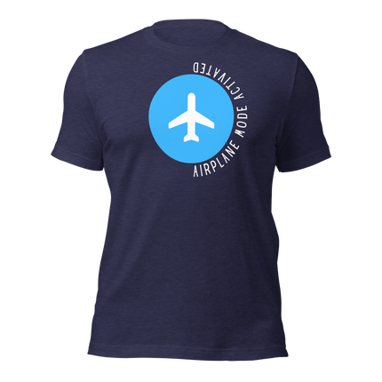 Airplane Mode Activated T-Shirt – Focus. Hustle. Elevate. men's cotton tee with airplane graphic