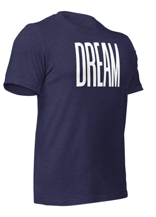 Dream Big T-Shirt in navy blue, designed for entrepreneurs with bold message, made from soft combed cotton.