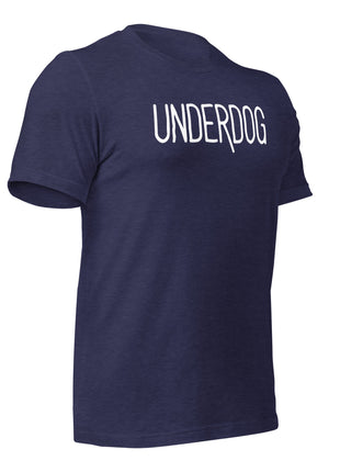 Underdog T-Shirt in navy blue, symbolizing resilience for entrepreneurs and hustlers.