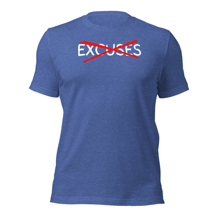 No Excuses T-Shirt – Built for Hustlers, Made for Winners, blue motivational tee for entrepreneurs.