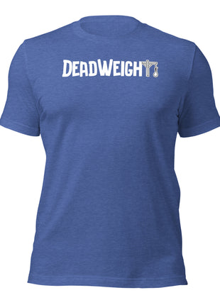 DeadWeight T-Shirt in blue, perfect entrepreneur apparel for those who overcome doubt and strive for success.